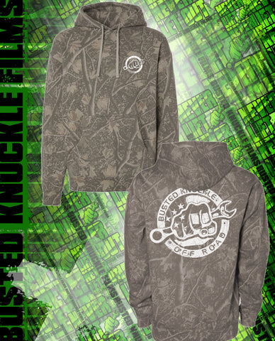 Deadwood Tree Camo hoodie with logo on front and back