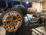 Work Hard Play Hard Tee - Knucklehead Garage - Busted Knuckle Gear